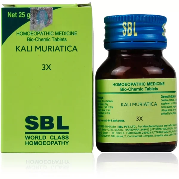 SBL Homeopathy Kali Muriaticum Biochemic Tablets 3X (25g)