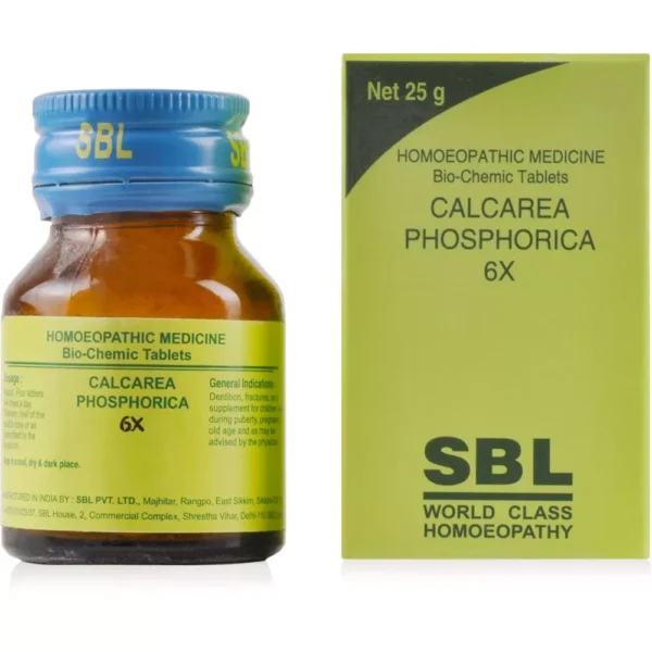 SBL Homeopathy Calcarea Phosphorica Biochemic Tablets 6X (25g)
