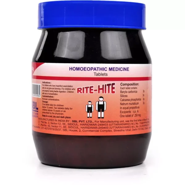 SBL Homeopathy Rite Hite Tabs 450gm