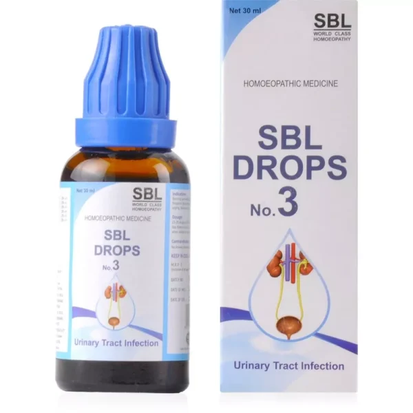 SBL Homeopathy Drops No 3 Urinary Track Infection 30ml