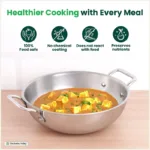The Indus Valley TurboCuk Tri-ply Stainless Steel Kadai, Premium Quality, 3 Layer Thick Body, 100% Toxin-free, Non-stick, Induction & Gas, Free ?110 Spatula, 1.7/2.7/3.5L - Image 4