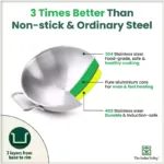 The Indus Valley TurboCuk Tri-ply Stainless Steel Cookware Set: 3L Kadai with Lid + 1.4L Fry Pan, Premium Quality, 3 Layer Thick Body, 100% Toxin-free, Non-stick, Induction & Gas - Image 5
