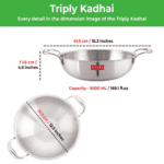 Hazel Triply Stainless Steel Induction Bottom Kadhai - Image 3