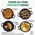 The Indus Valley CASTrong Cast Iron Kadai, Pre-seasoned, Nonstick, 100% Pure, Toxin-free, Induction, 21/25cm, 1.7L/3.3kg - Image 11