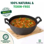 The Indus Valley CASTrong Cast Iron Kadai, Pre-seasoned, Nonstick, 100% Pure, Toxin-free, Induction, 21/25cm, 1.7L/3.3kg - Image 5