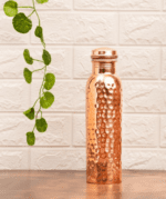 Isha Life Hammered Copper Water Bottle - 950 ml - Image 2