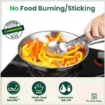 The Indus Valley TurboCuk Tri-ply Stainless Steel Cookware Set: 3L Kadai with Lid + 1.4L Fry Pan, Premium Quality, 3 Layer Thick Body, 100% Toxin-free, Non-stick, Induction & Gas - Image 6
