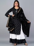 Kalini Bandhani Printed Kurta with Sharara & Dupatta