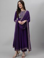 Khushal K Ethnic Motifs Embroidered Sequined Kurta with Palazzos & Dupatta