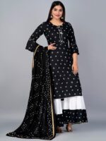 Kalini Bandhani Printed Kurta with Sharara & Dupatta - Image 3