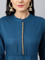 Khushal K Women Blue Ethnic Motifs Empire Kurta with Trousers & With Dupatta - Image 2