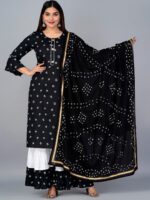 Kalini Bandhani Printed Kurta with Sharara & Dupatta - Image 4