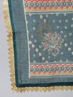 Anubhutee Teal Ethnic Motifs Printed Empire Thread Work Pure Cotton Kurta with Trousers & With Dupatta - Image 2