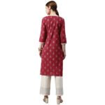 Indian Clothing Anubhutee Women's Cotton Regular Straight Pink Kurta - Image 5