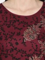 Aniyah Rayon Maroon Color Block Print Straight Kurta (AN-185K) - Image 5